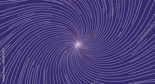 Abstract purple vortex swirl with white light streaks expanding outward
