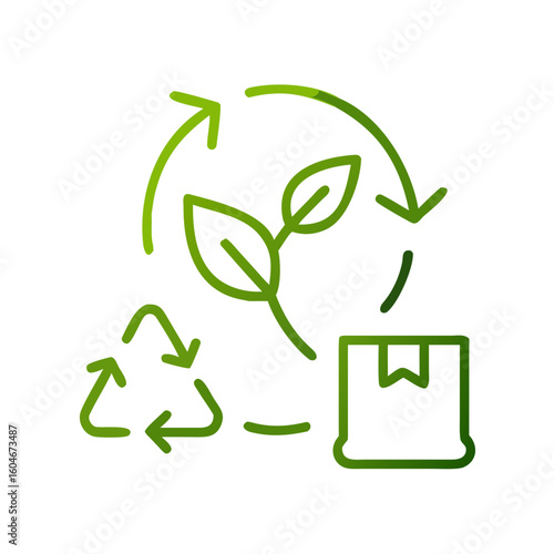 Recycled raw materials concept illustrated in a clean line art style