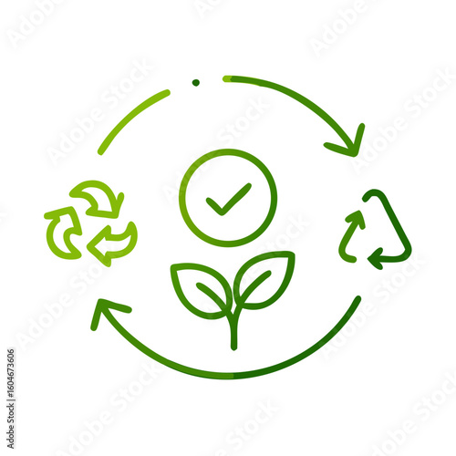 Sustainability arrows concept illustrated in a clean line art style