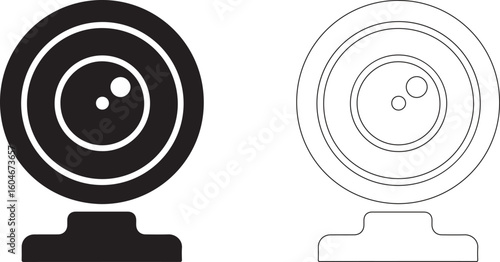 Simple Line Webcam Silhouette Logo On White Background