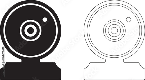 Smart Device Webcam Silhouette Logo On White Background