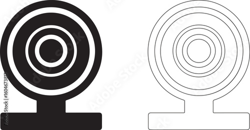 Black and White Webcam Silhouette Logo On White Background
