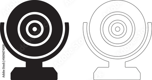 Modern Webcam Silhouette Logo On White Background For Software Use