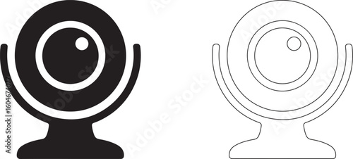 Webcam Silhouette Logo On White Background For Surveillance Apps