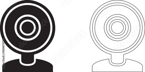 Black Webcam Silhouette Logo On White Background For Streaming