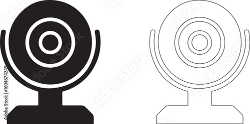 Webcam Silhouette Logo On White Background For Video Calls