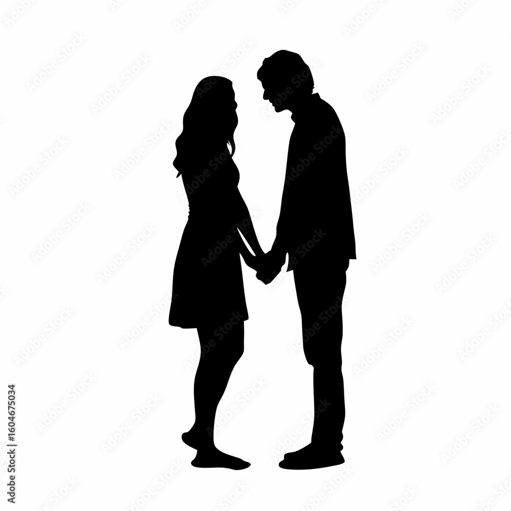 Elegant Couple Holding Hands – Love Silhouette Elegant Couple Holding Hands – Love Silhouette