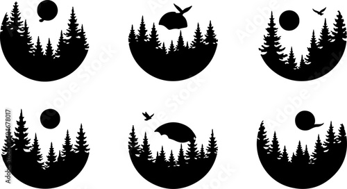 Campfire hiking mountain tree Silhouettes Under the Stars 