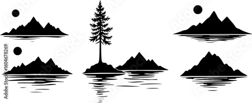 Campfire hiking mountain tree Silhouettes Under the Stars 