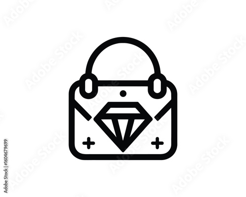 Chic Jewelry Store Bag with Diamond Element Icon