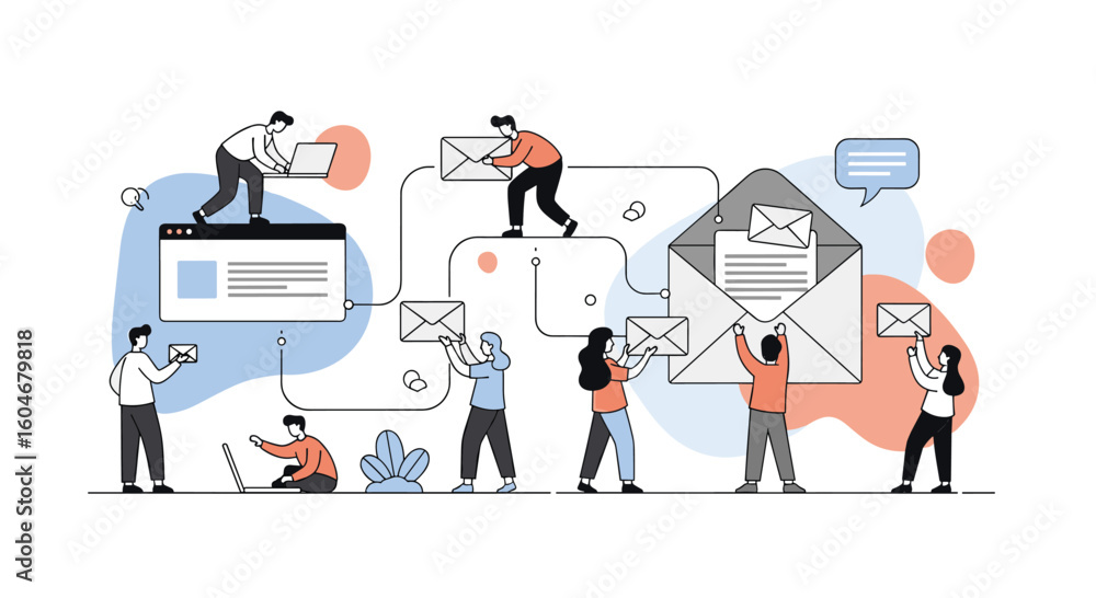 Obraz premium Teamwork and Collaboration Facilitating Digital Communication and Information Exchange for Business Growth and Success