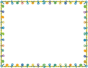 Colorful border with rope and decorations