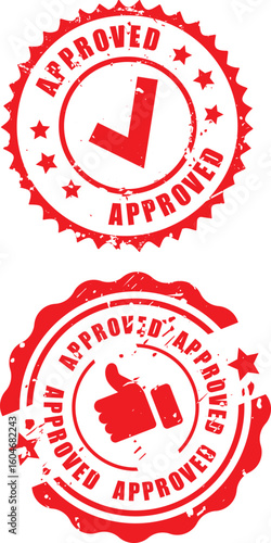 Apporved Round Stamp Seal Typography Vector design
