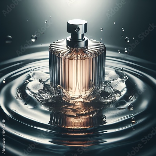 perfume bottle on black background