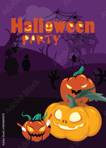Happy Halloween background and template vector file.