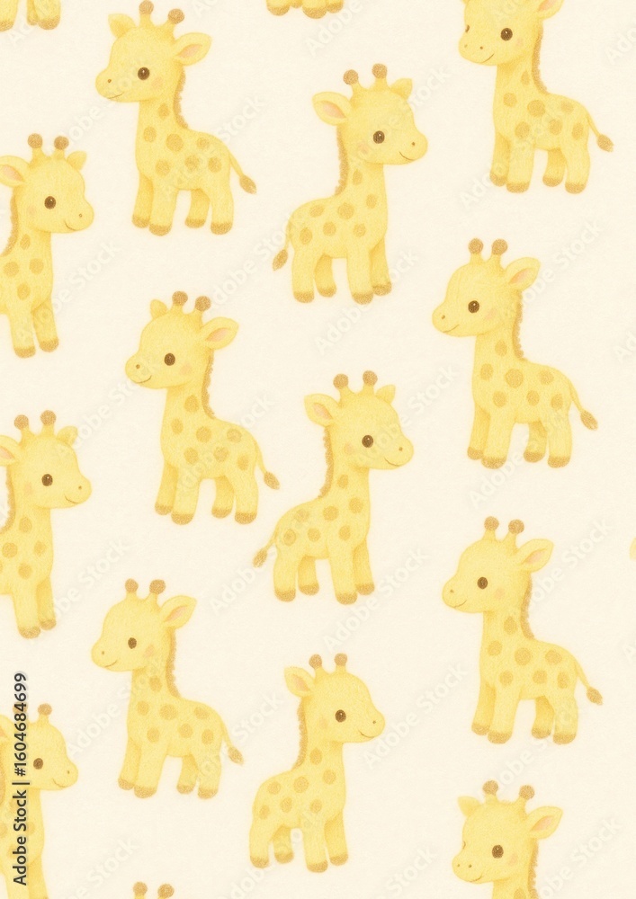 Fototapeta premium Cute giraffe pattern illustration