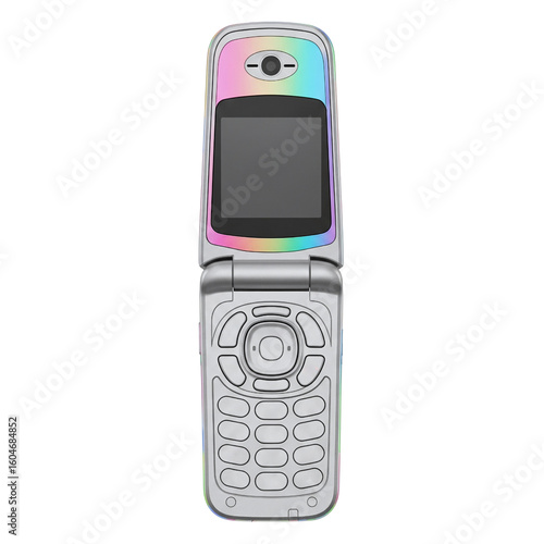 Retro y2k flip phone with holographic finish
