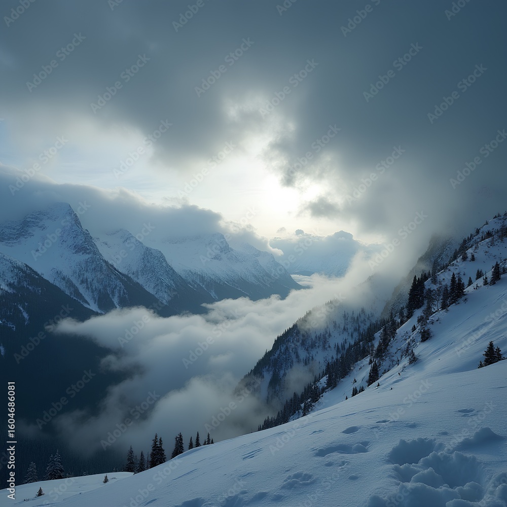 Obraz premium A breathtaking landscape photograph capturing the moments before a storm.