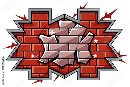 brick wall broken pattern crack texture old rough