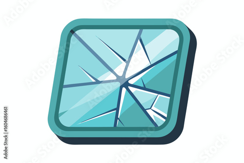 glass pane broken crack reflection sharp damaged shattered