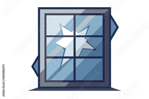 window pane broken glass icon missing cracked hole