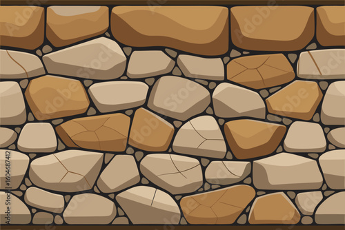 rustic fieldstone wall natural irregularities