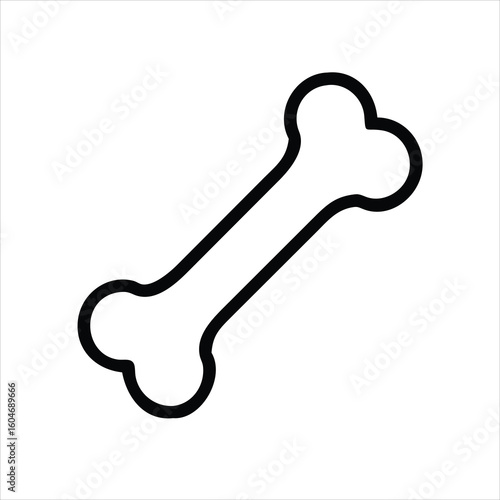 Cartoon Dog Bone Vector Illustration on White Background

