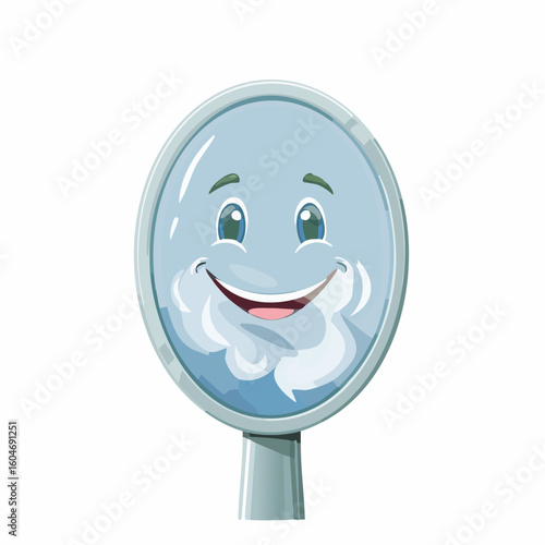 Mirror with foggy smile – Steamy mirror with a smiley face drawn in the fog.
