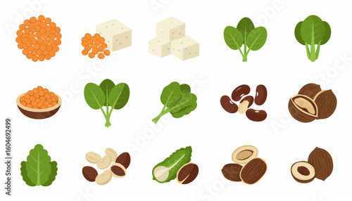 Nutrient Rich Foods Collection Caviar, Sugar, Greens, Nuts & Beans