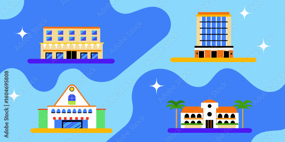 Fototapeta premium vector illustration of a building
