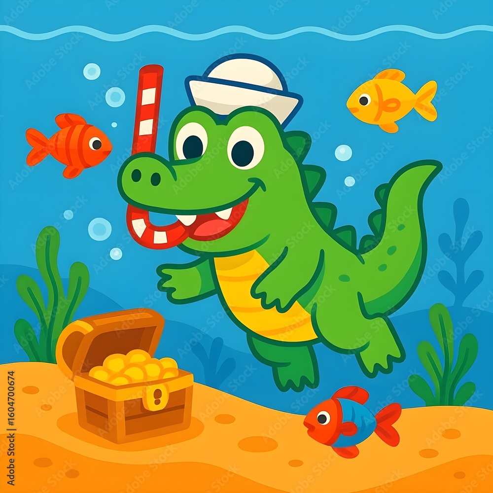 Obraz premium alligator diving moment