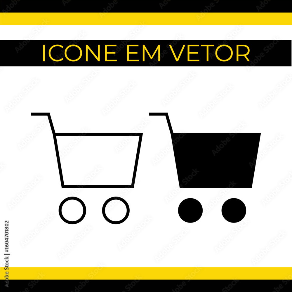 Icone de Carrinho de Supermencado em vetor