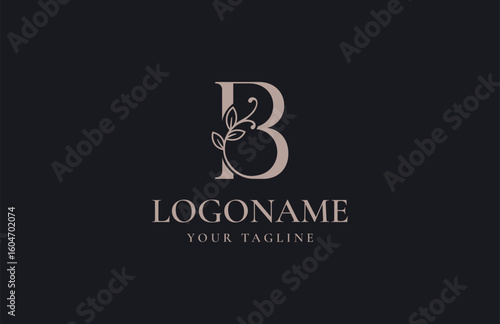 letter B luxury monogram logo design vector