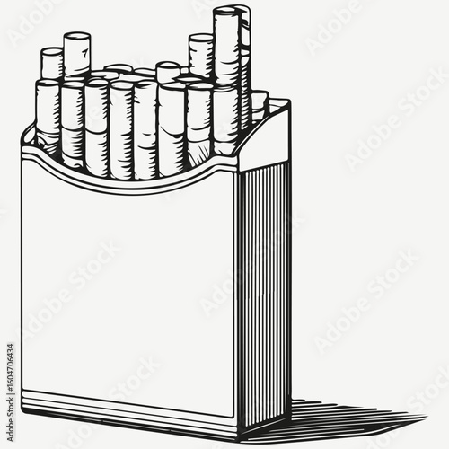 pack of cigarettes sketch llustration vector