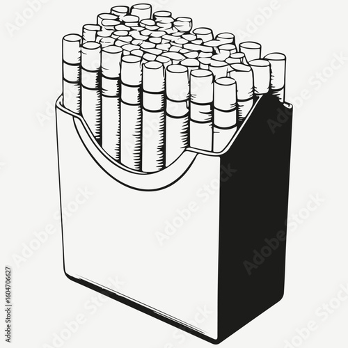 pack of cigarettes sketch llustration vector