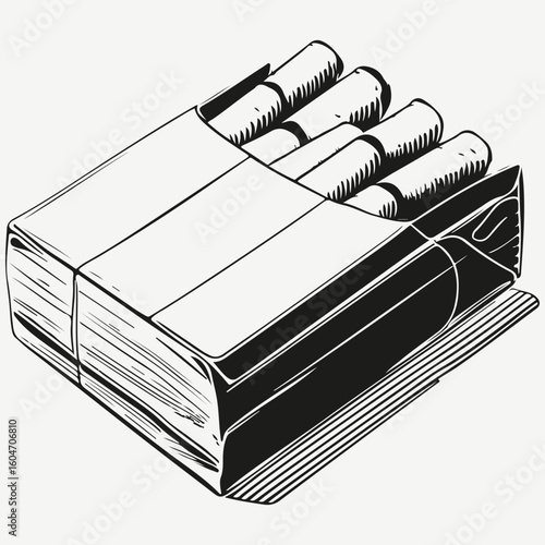pack of cigarettes sketch llustration vector