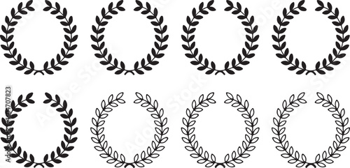 Elegant seamless pattern of laurel wreaths ideal for wedding invitations and design projects featuring a sophisticated botanical style
