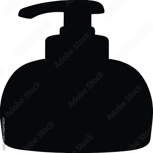A pump bottle vector silhouette illustration