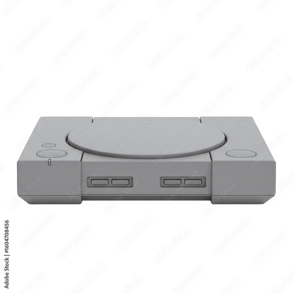 Fototapeta premium Retro 90s gray video game console