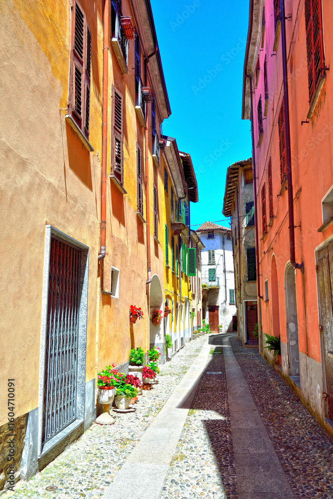 Fototapeta premium houses in the historic center of Garbagna, in the province of Alessandria italy