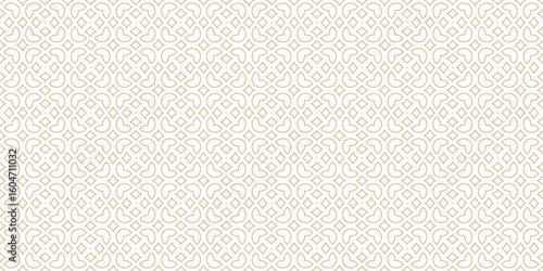 Luxury vector floral seamless pattern in oriental style. Gold and white texture with small outline flowers, leaves, diamonds. Abstract geometric background. Arabesque ornament. Golden repeated design