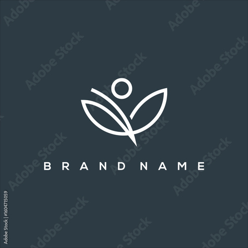 line art Wellnes  logo vector