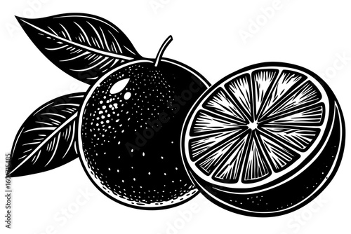 Fresh citrus fruits and berries vector illustration for a healthy juice