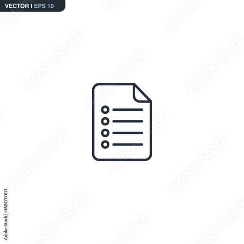 File list, linear style sign for mobile concept and web design