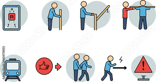 Safety Procedures Illustrated In Outline Style