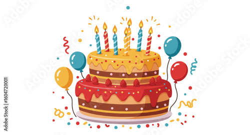 birthday cake with candles