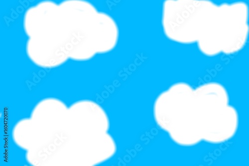 Abstract background design of bright blue sky with white clouds