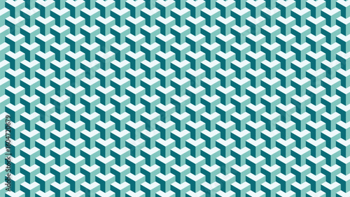 Abstract Cube Pattern Teal Background 3840x2160, Modern Seamless Texture for Wallpapers, Digital Art, and Design, Ideal for Creative Projects and Contemporary Decor, High-Quality Style