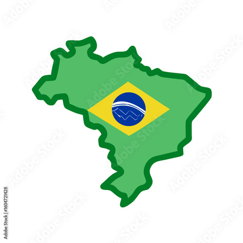 brazil map with flag