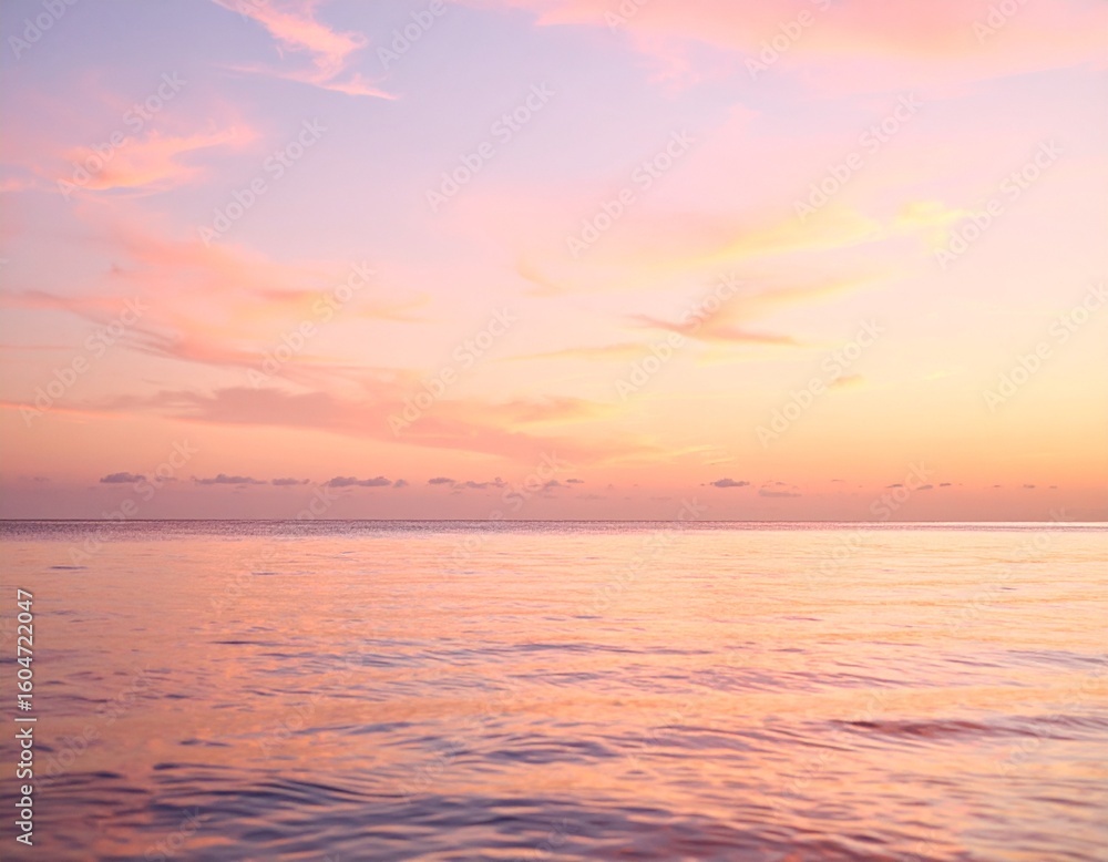 Fototapeta premium Tropical Ocean Sunset with Clouds